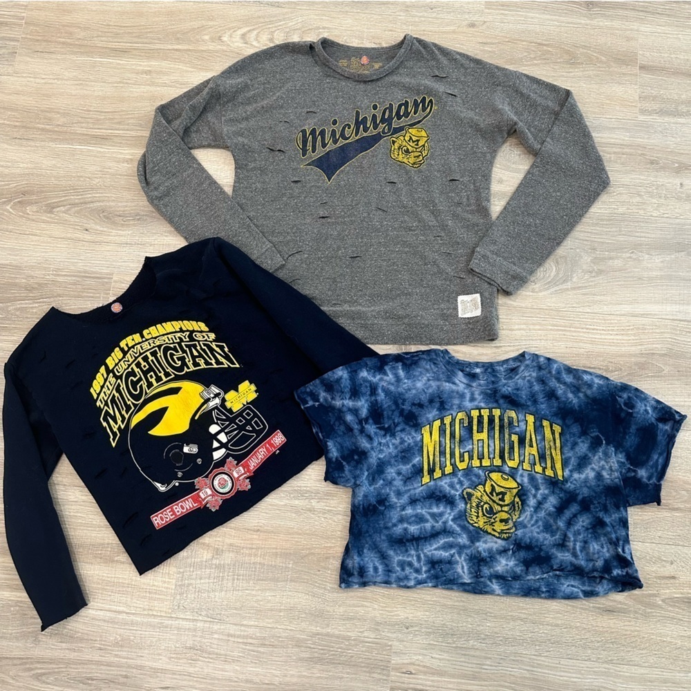Retro brand Michigan university sweatshirt & tee bundle